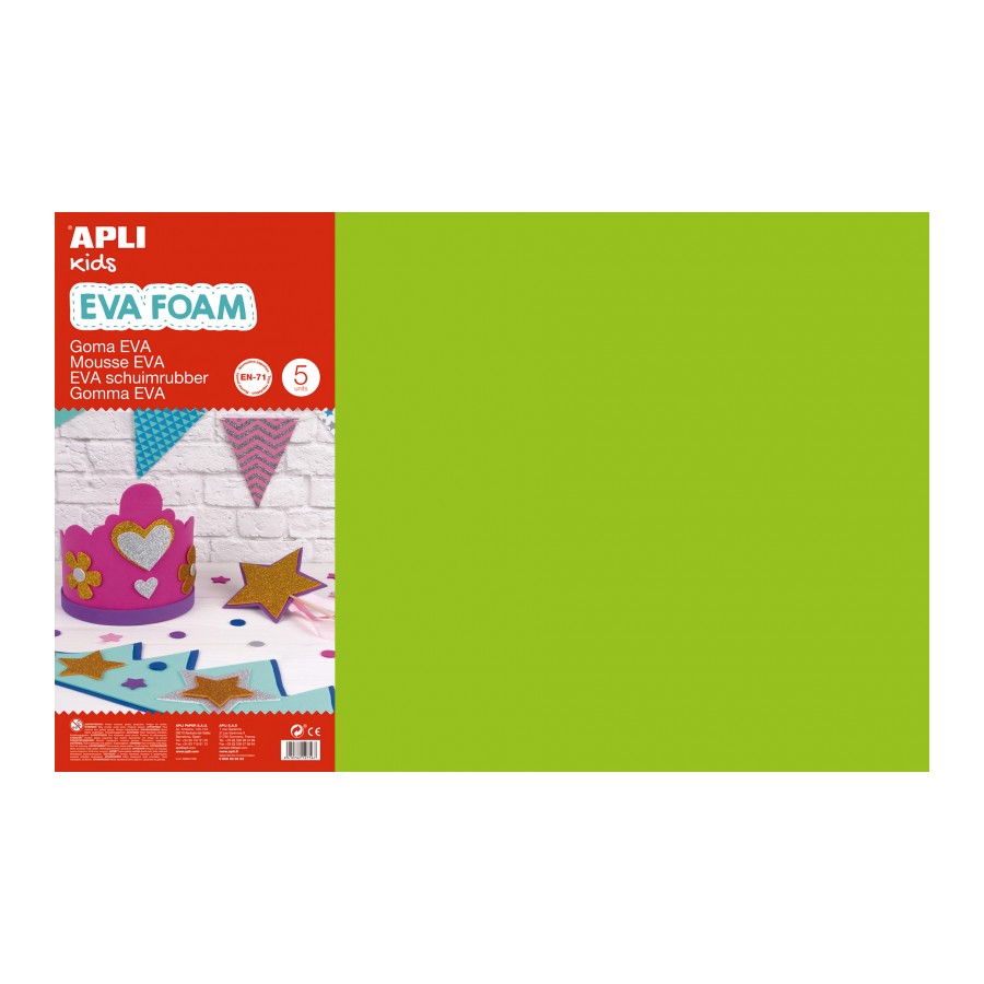 GOMA EVA APLI 12762 400x600x2MM VERDE CLARO 5UN