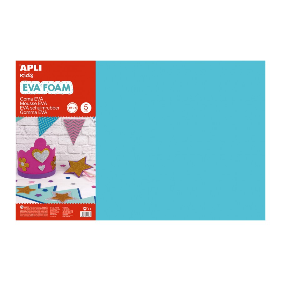 GOMA EVA APLI 12764 400x600x2MM AZUL CLARO 5UN