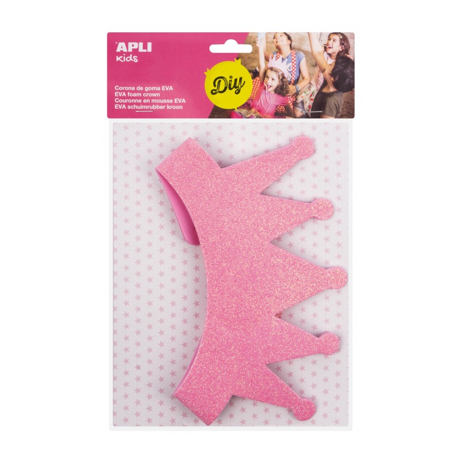 CORONA APLI 13705 GOMA EVA PURPURINA ROSA