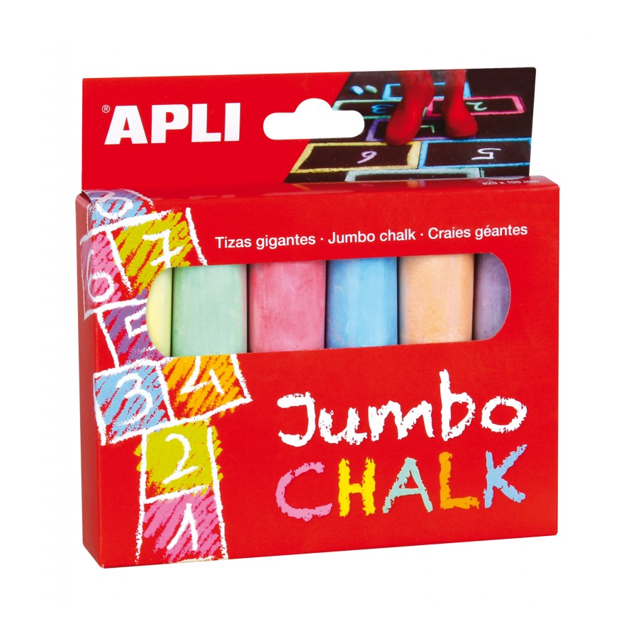 TIZA APLI 14367 JUMBO COLORES SURT. REDONDA 6UN