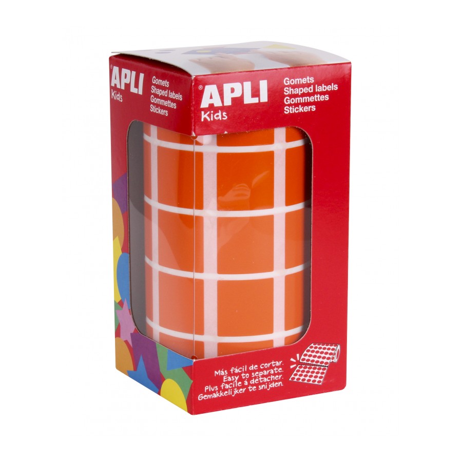 GOMETS APLI 11498 20x20MM CUADRADO NARANJA 1770UN