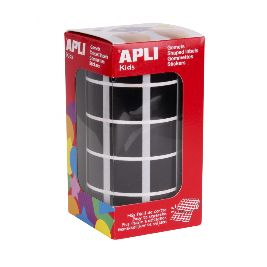 GOMETS APLI 11502 20x20MM CUADRADO NEGRO 1770UN