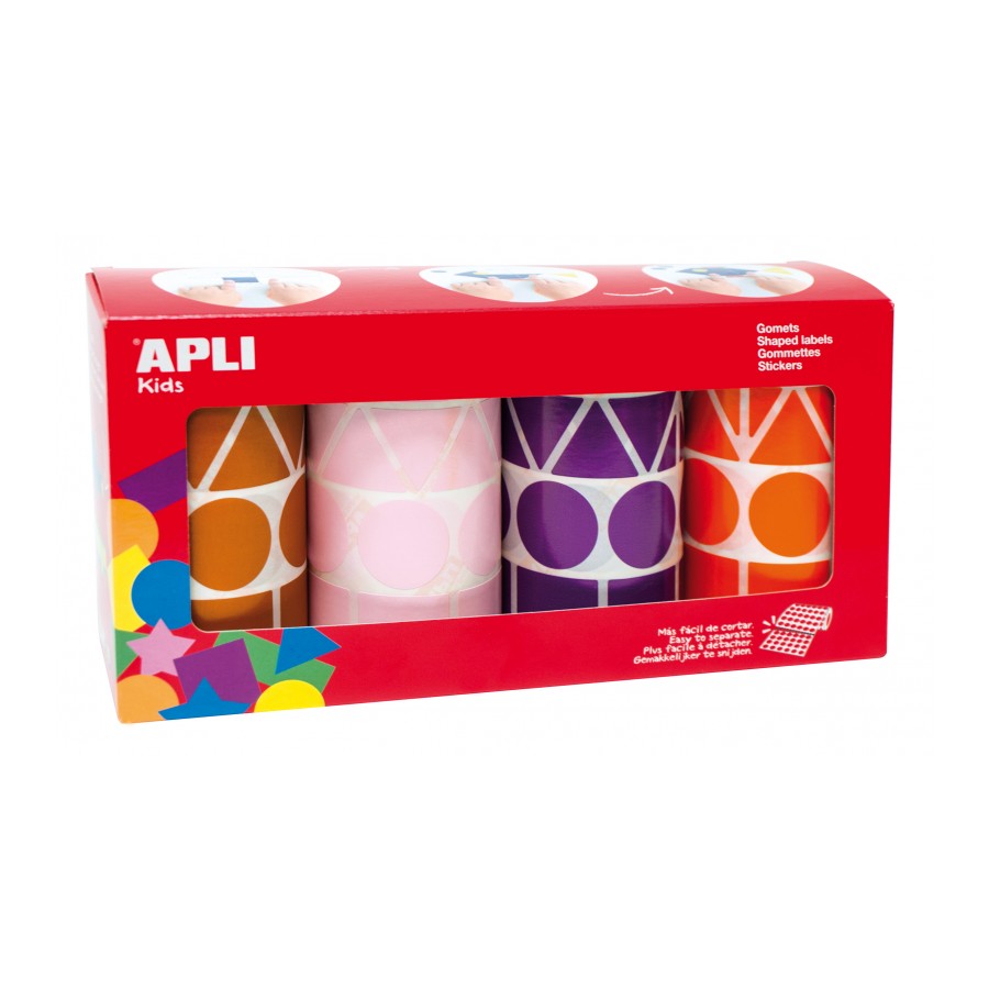 GOMETS APLI 11913 GEOMETRICOS XL COLORES SURTIDOS PACK 4 UN 5428U