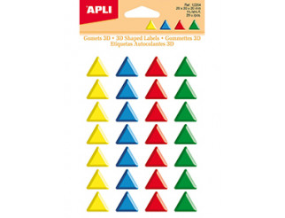 GOMETS APLI 12264 20x20x20MM TRIANG. 3D COLORES SURT. 28 UN