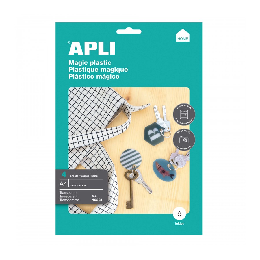 PAPEL APLI 10331 A4 PLASTICO MAGICO INK-JET 4H