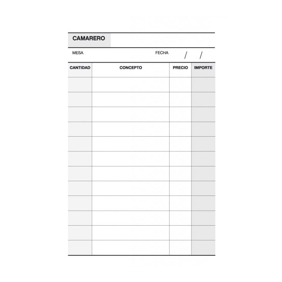 TALONARIO APLI 12691 CAMARERO BOLSILLO 9X14 TRIPLICADO A-141 CAST.