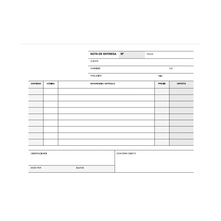 TALONARIO APLI 12696 ENTREGA 1/8 APAISADO DUPLICADO A-79 CAST.