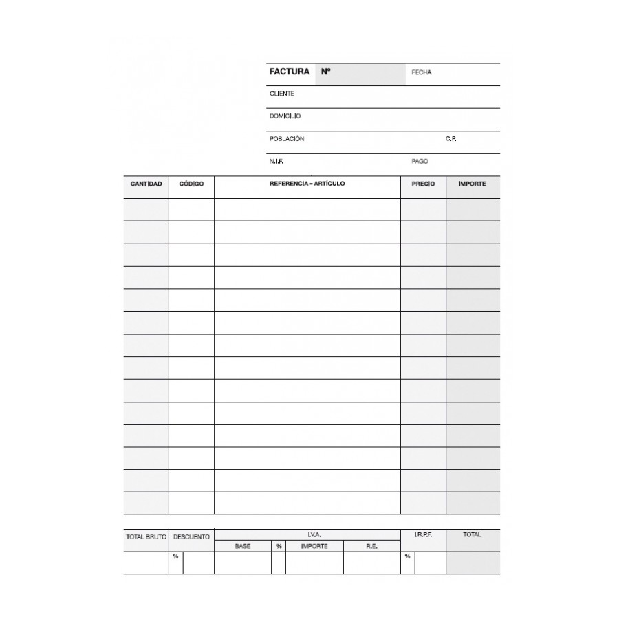 TALONARIO APLI 12701 FACTURAS 1/4 NATURAL DUPLICADO A-63 CAST.