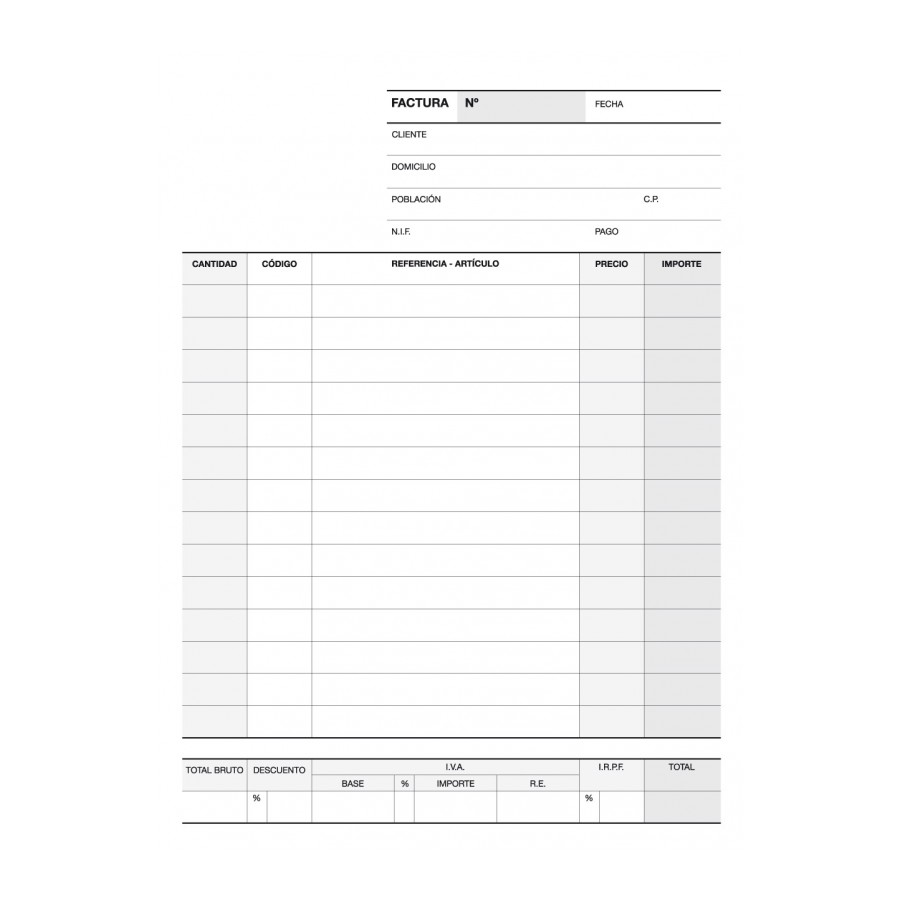 TALONARIO APLI 12702 FACTURAS 1/4 NATURAL TRIPLICADO A-65  CAST.