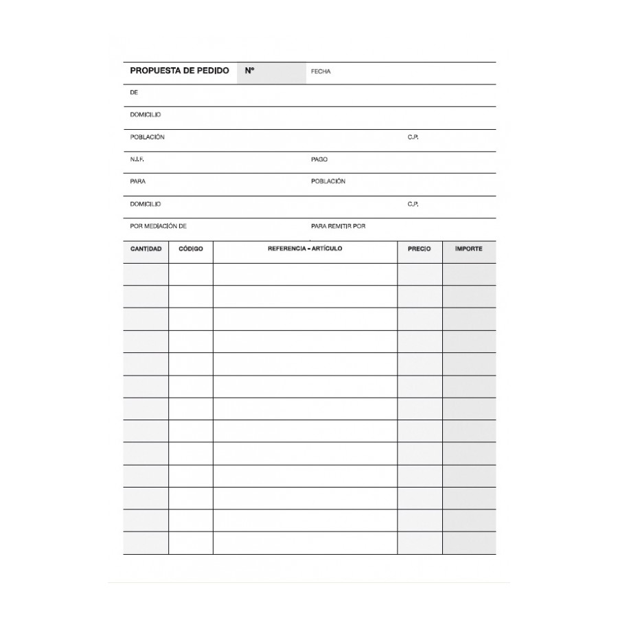 TALONARIO APLI 12709 PEDIDOS 1/4 NATURAL LITO A-27 CAST.