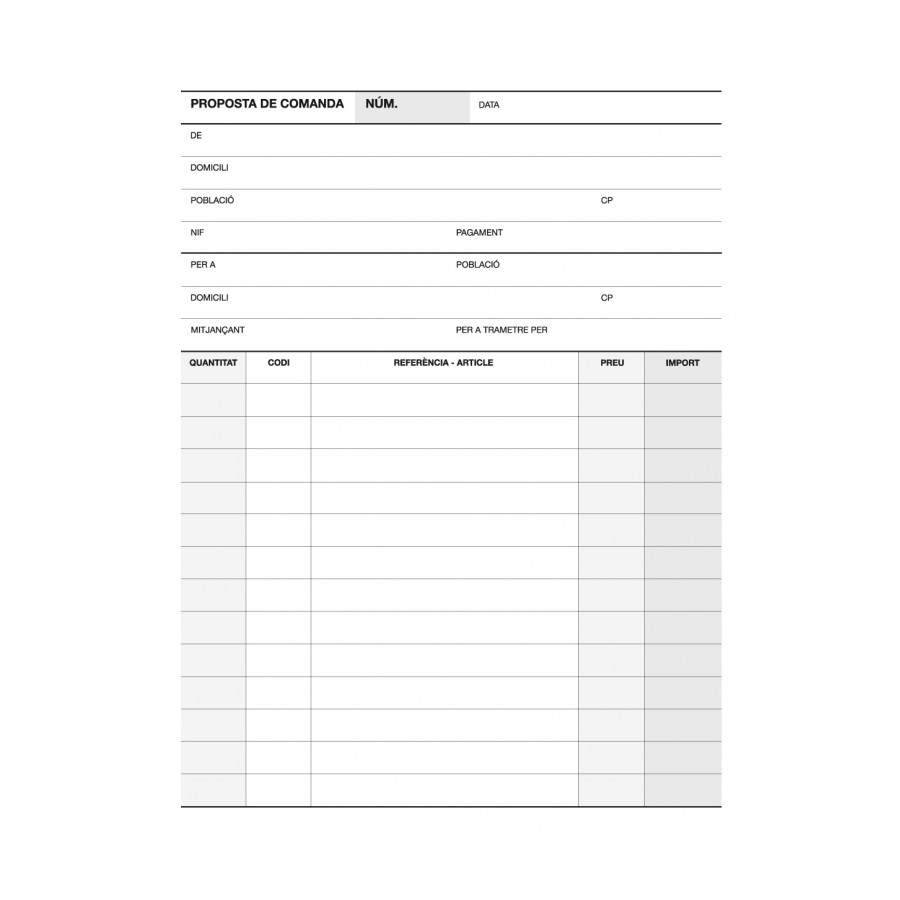 TALONARIO APLI 12714 PEDIDOS 1/4 NATURAL DUPLICADO A-71 CAT.