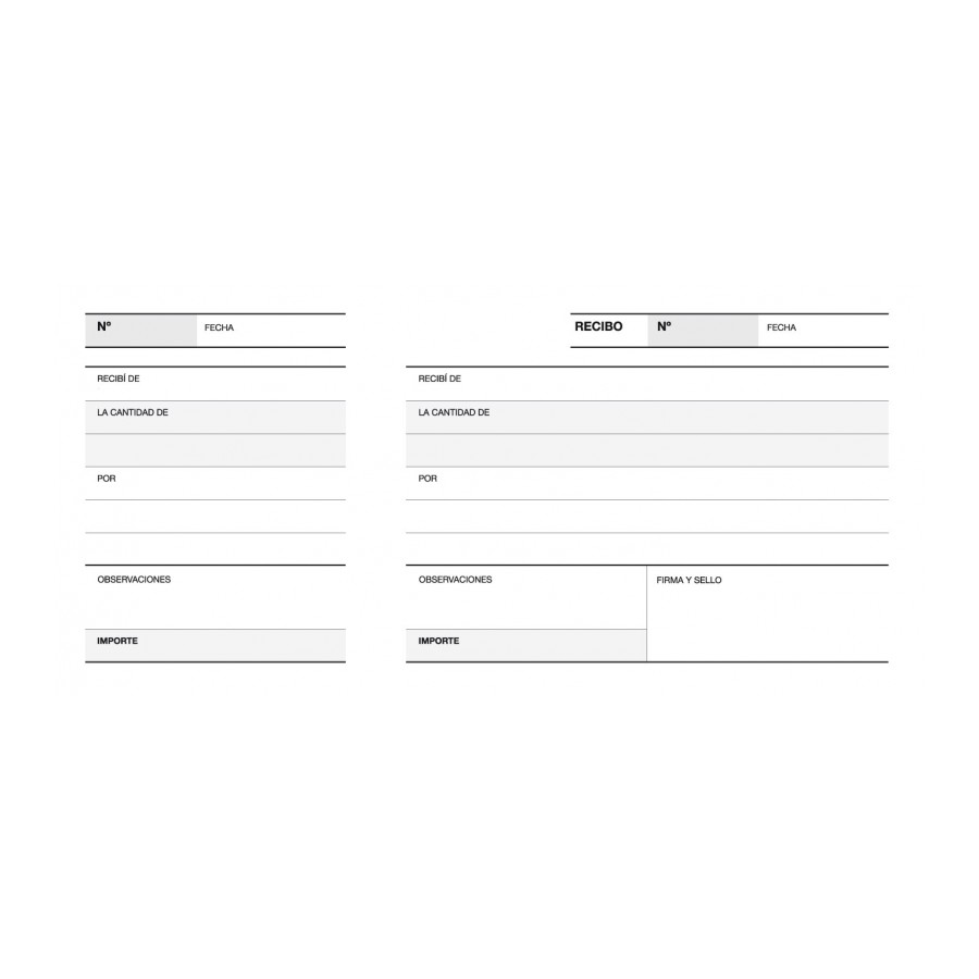 TALONARIO APLI 12715 RECIBO 3 DE FOLIO 1/3 LITO A-16 CAST.