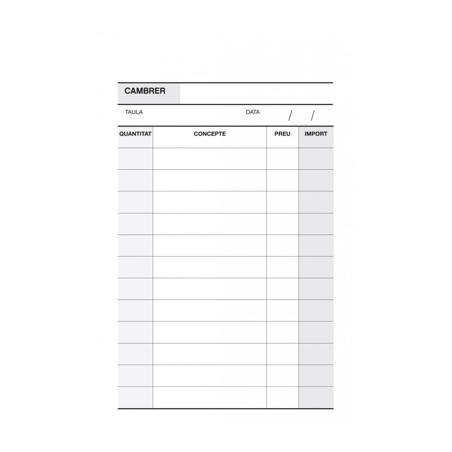 TALONARIO APLI 12722 CAMARERO BOLSILLO 9X14 DUPLIC. A-140 CAT.