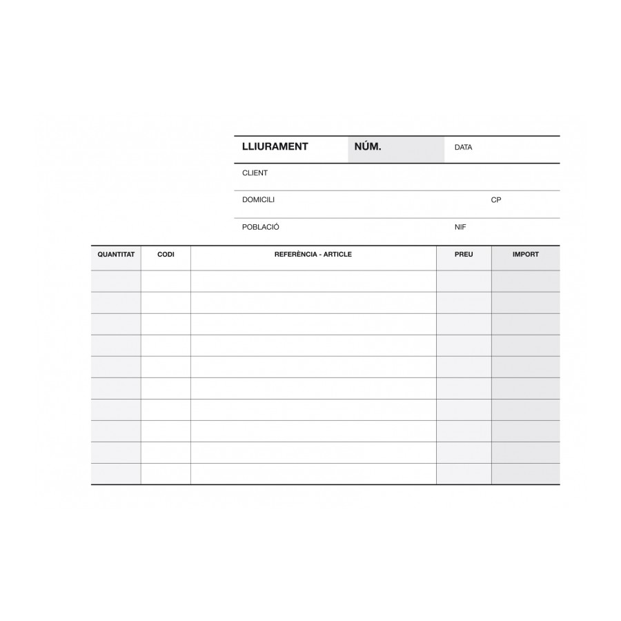 TALONARIO APLI 12944 NOTA ENTREGA 1/8 APAIS. TRIPLI. A-54 CAT.