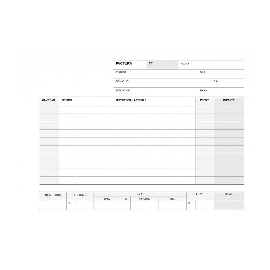 TALONARIO APLI 13745 FACTURAS 1/4 APAISADO TRIPLICADO A-66 CAST.