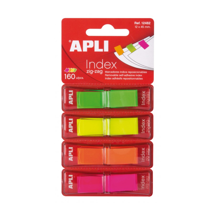 INDICE APLI 12482 12x45 ZIG-ZAG SURT. FLUOR AUTOADH. 160 UN