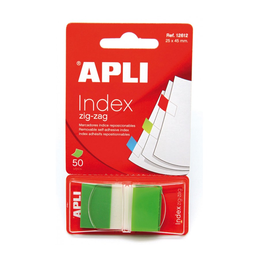 INDICE APLI 12612 25x45 ZIG-ZAG VERDE AUTOADH. 50 UN