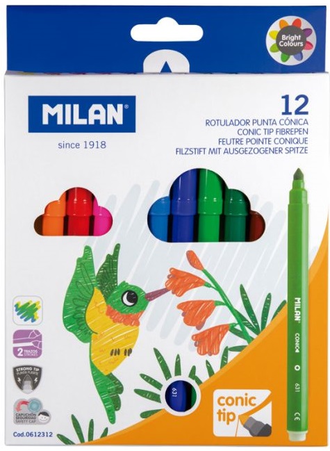 ROTULADORES MILAN 0612312 PUNTA CÓNICA BASE AGUA