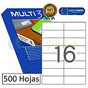 ETIQUETES MULTI3 10524 105X37 MM. 500 FU