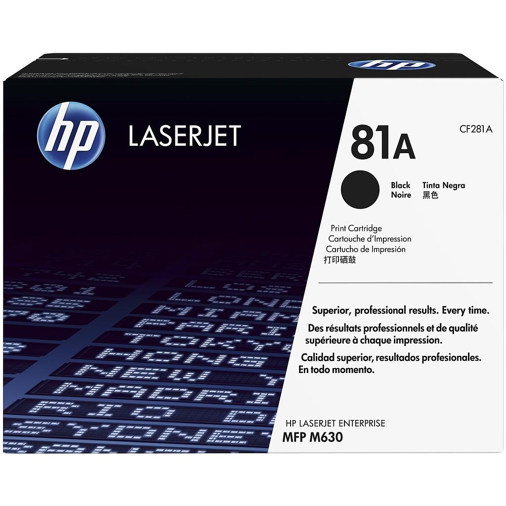 TONER HPCF281A  NEGRO Nº 81A LASERJET MFP M630 (10.500H)