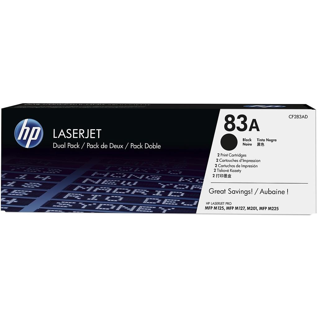 TONER HP CF283AD NEGRO 83A (2X15K) LASERJET PRO MFP M125/M127