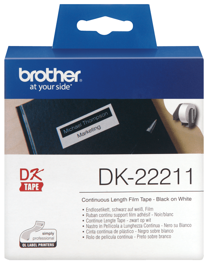 CINTA BROTHER DK22211  PELICULA PLASTIC BLANCA (29MMX1524M)