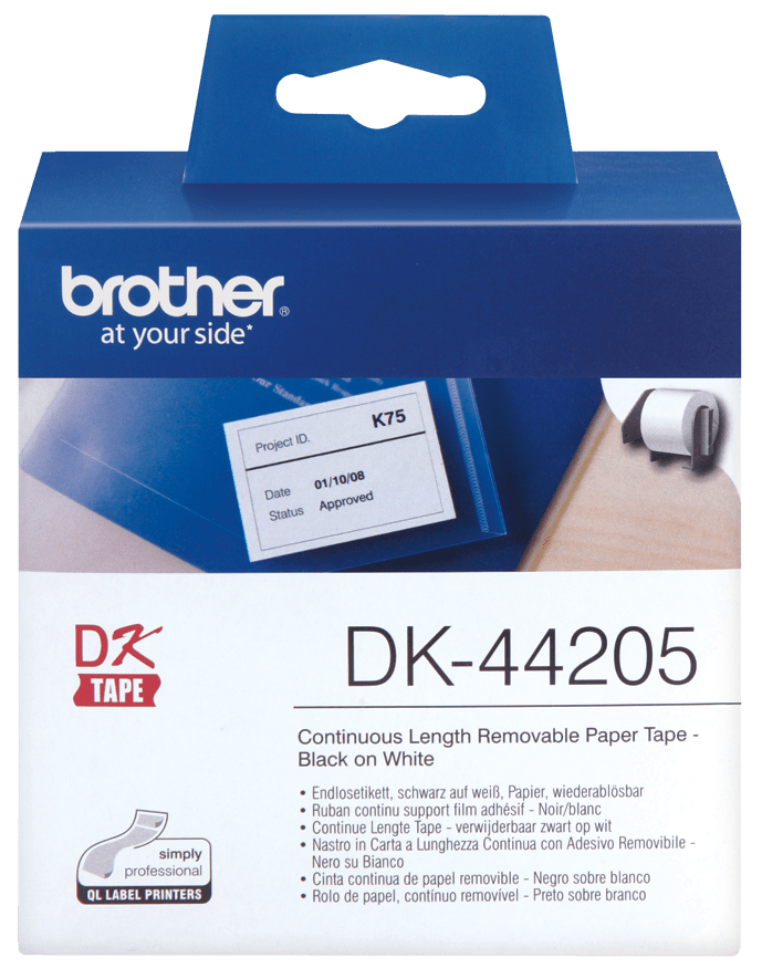 CINTA BROTHER DK44205  DE  BLANCA (1524MX62MM) REMOVIBLE