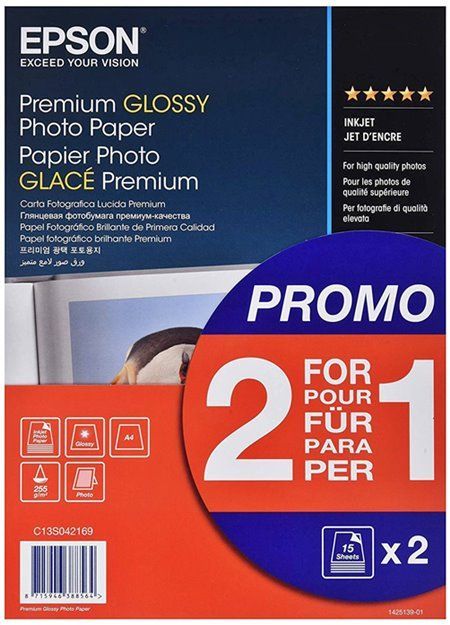 PAPEL EPSON C13S042169PREMIUM GLOSSY PHOTO A4 (2X1) (255G) 15H                  -A