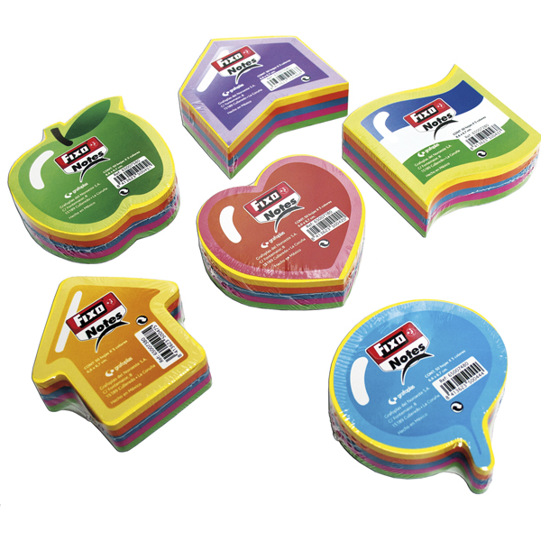 NOTAS ADHESIVAS GRAFO 65007180 FIXO CORAZÓN 5COLX50H NE