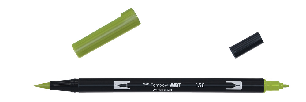 ROTULADOR TOMBOW PINCEL TOMBOW ABT-158 DUAL BRUSH-158COLOR DARK OLIVE.
