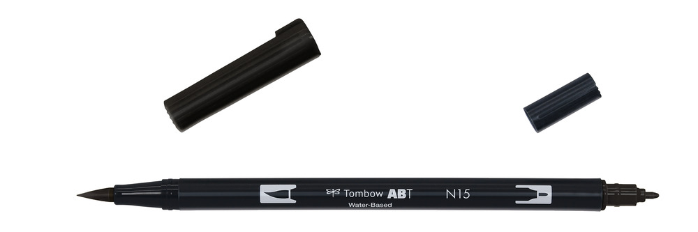 ROTULADOR TOMBOW PINCEL TOMBOW ABT-N15 DUAL BRUSH-N15COLOR BLACK.
