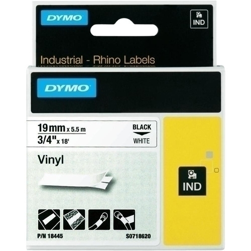 CINTA  DYMO DYMO 018445  VINILO BLACK/VHITE 19MM