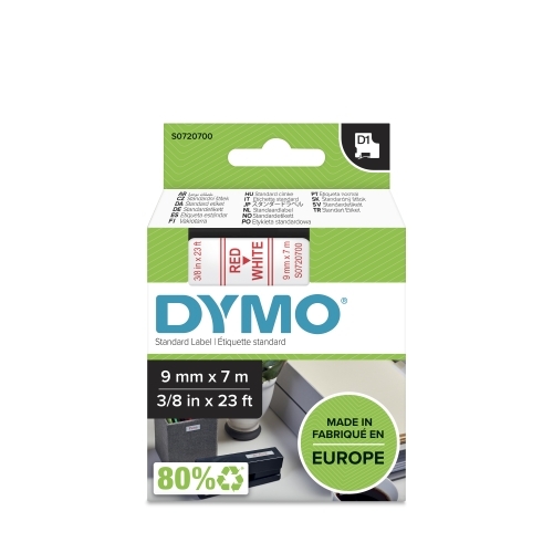 CINTA   DYMO 764206 D1 9MMX7M RO/BL 40915