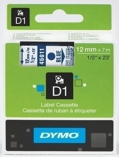 CINTA   DYMO 764265 D1 12MMX7M AZ/TR 45011