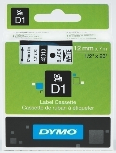 CINTA   DYMO 764281 D1 12MMX7M NG/BL 45013