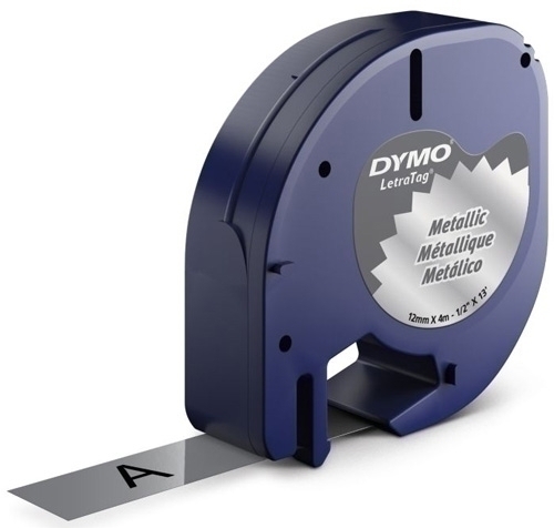 CINTA   DYMO 765074 LETR. 12MM MET/PL 91208