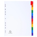 SEPARADOR CARTULINA EXACOMPTA 948239  BL+PEST COLOR A4+ 12P