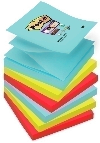 BLOC NOTAS POST-IT R330-6SS-COS 90h Z NOTES 76x76 (R330) SUPER STICKY COLORES MIAMI PACK de 6
