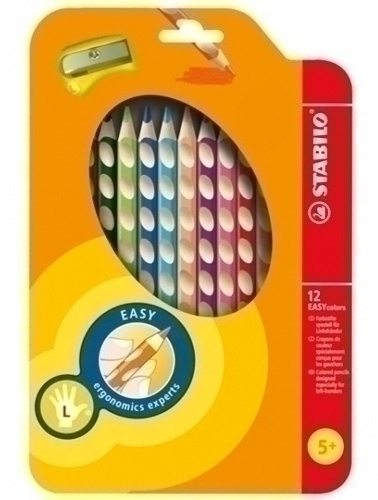 ESTUCHE STABILO 331/12  EASYCOLORS. ESTUCHE 12 UDS VERSIÓN ZURDOS + SACAPUNTAS 