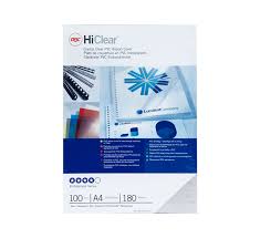 PORTADAS GBC CE011880E PVC TRANSPARENTE GBC A4 180 MICRAS CRISTAL (PACK 100) 