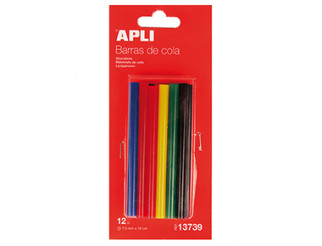 SILICONA APLI 13739 RECAMBIO BARRAS COLORES 7,5MM 12UN