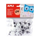 OJOS APLI 13058 MOVILES NEGRO REDONDOS 75UN