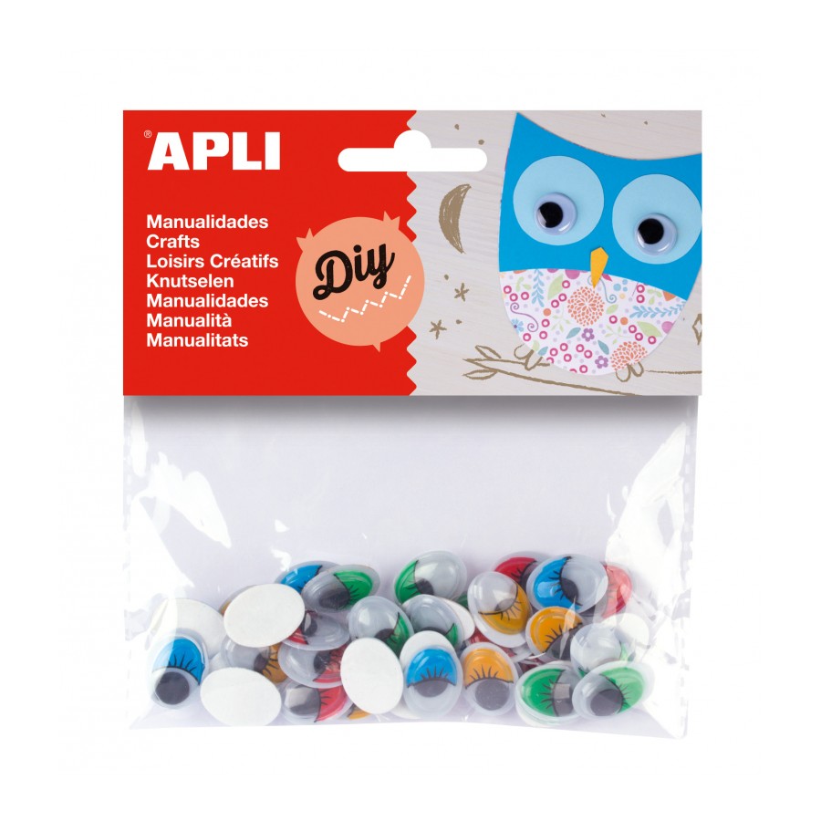 OJOS APLI 13059 MOVILES COLORES ADH. OVALADOS  40UN