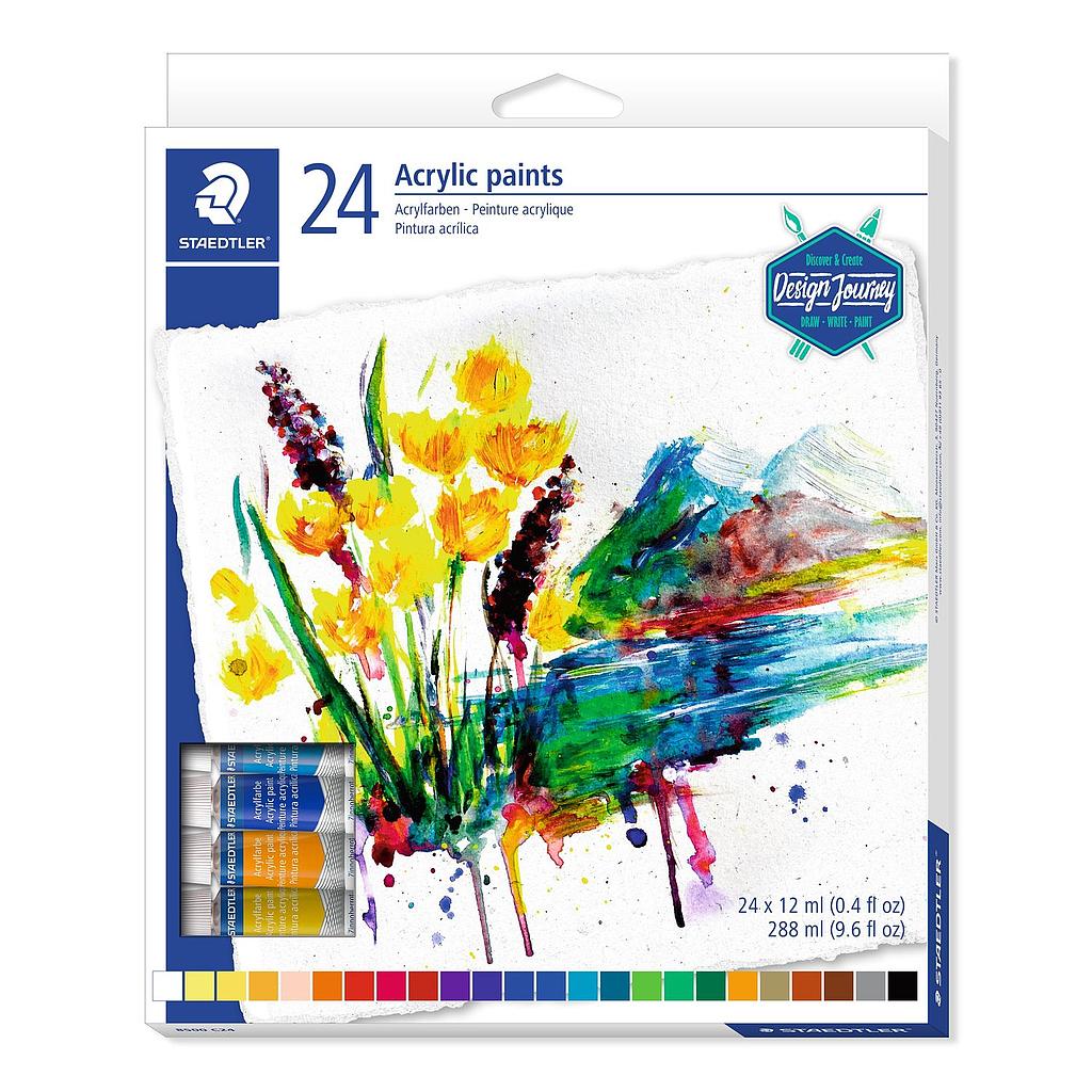 ESTUCHE STAEDTLER 8500 C24 PINTURA ACRILICA 24 TUBOS COLORES