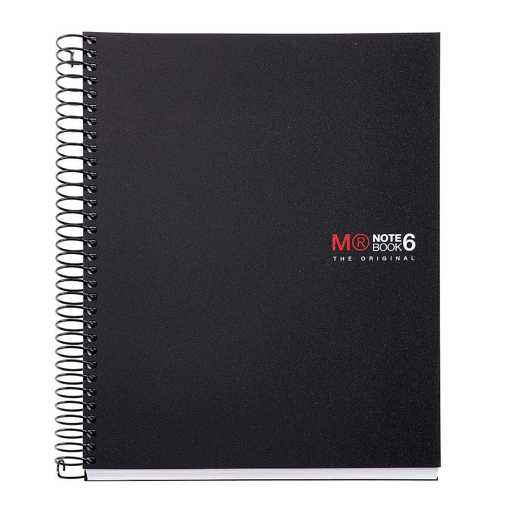 CUADERNO MR2827  6 MICRO TAPA PP A5 150h CUADRIC.5x5 NEGRO