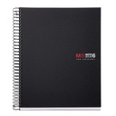 CUADERNO MR2827  6 MICRO TAPA PP A5 150h CUADRIC.5x5 NEGRO