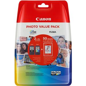 PACK CARTUCHOS NEGRO-COLOR CANON PG-540XL + CL-541XL 