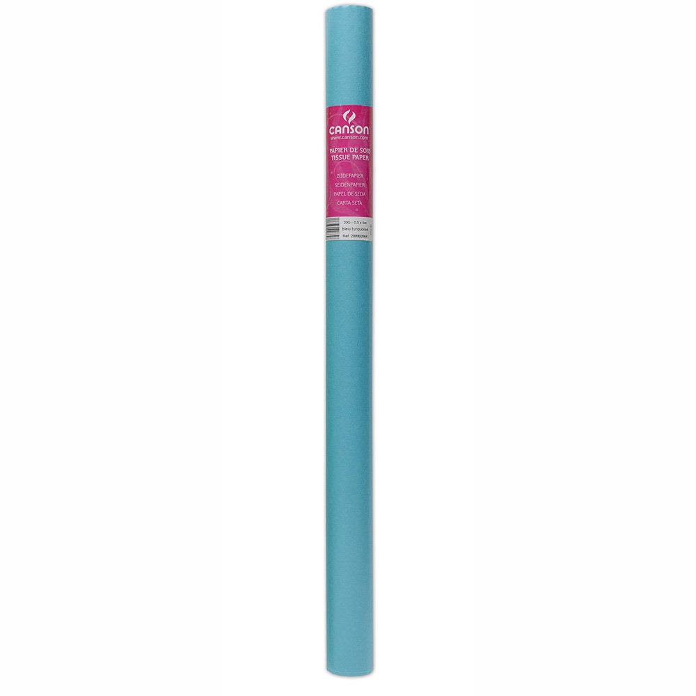 Rollo 50x500 (10) Canson Seda 20g Azul Turquesa