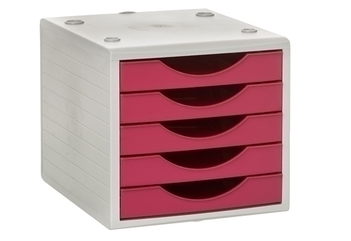 MODULO ARCHIVOTEC 4005FC 5 CAJONES  GRIS/FUCSIA
