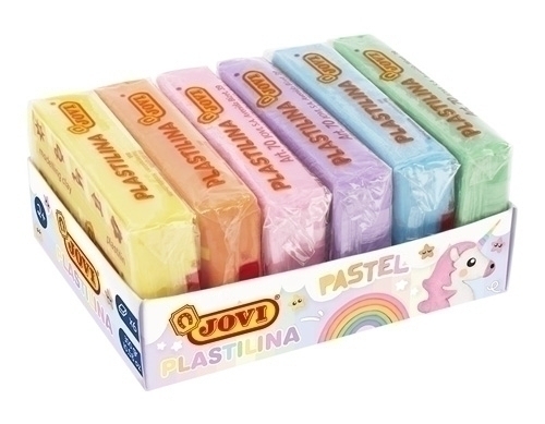 PLASTILINA JOVI 70/6P PASTEL PASTILLA 50 gr. SURTIDO CAJA DE 6
